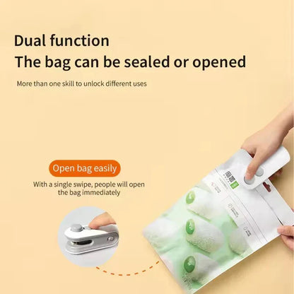 Portable Mini Sealing Machine 2 in 1 USB Rechargeable Magnetic Bag Sealer Heat Seal with Cutter